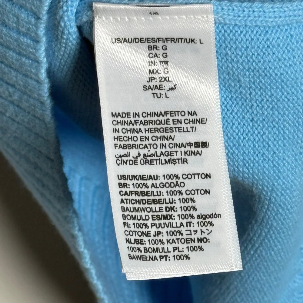 Amazon Essentials‎ NEW Womens Crewneck Sweater Large Sky Blue 100% Cotton Office